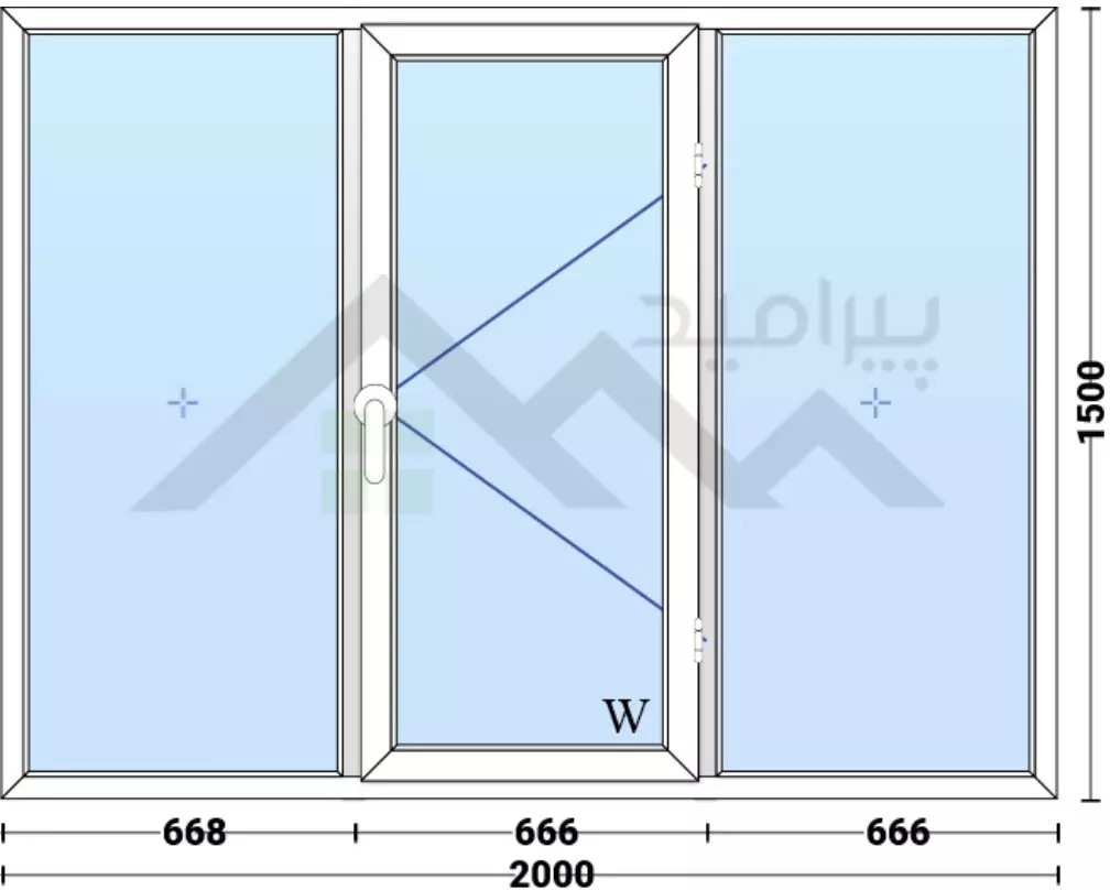 قیمت پنجره سه جداره 1500*2000 هافمن، وین تک، فوبوس قیمت پنجره سه جداره 1500*2000 هافمن، وین تک، فوبوس
